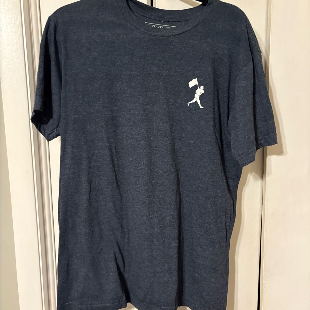 Blue Short Sleeve Tee with Minimalist Design